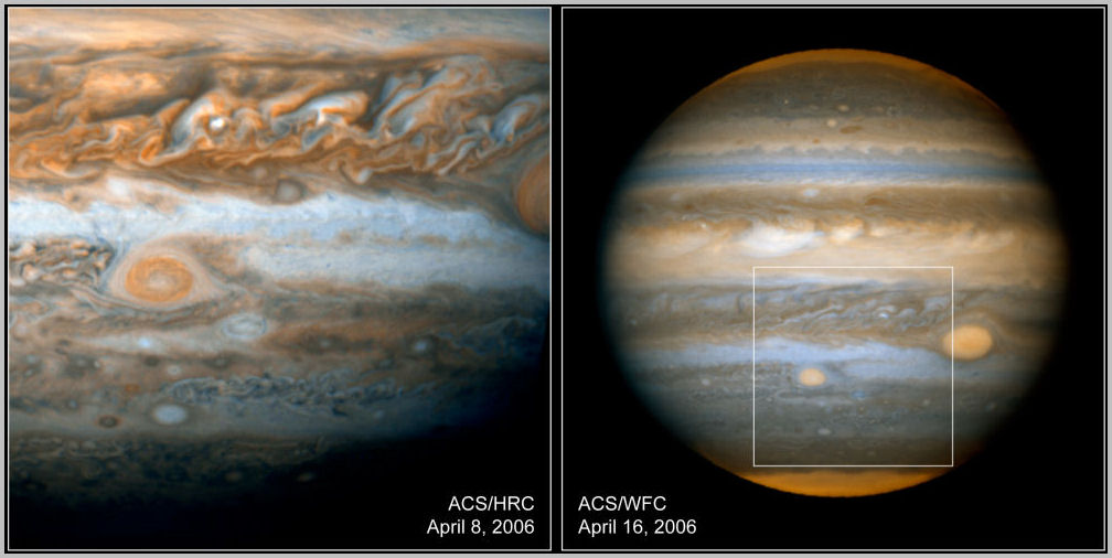 Jupiter Red Spots Hubble sm (77K)
